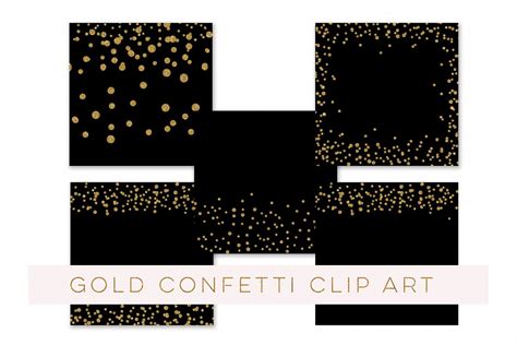 Confetti Clipart Confetti Clip Art Confetti Overlay Black Gold