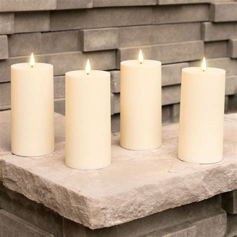Buy Outdoor Flameless Candles With Timer 3x6 Led Pillar Candle Set