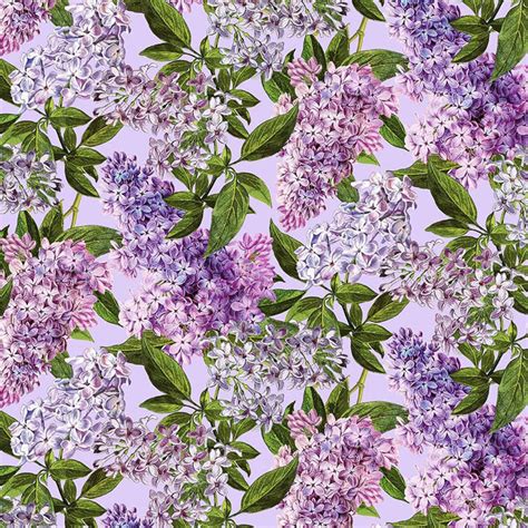 Chelsea~lilac Floral On Lavender Digital Cotton Fabric By Northcott Ebay