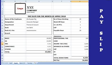 Sample Payslip Format In Excelsimple Salary Slip Format In Excel With