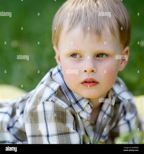 Of Young Serious Boy Stock Photo Alamy