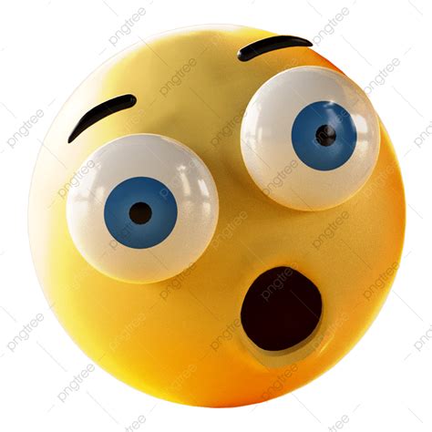 Surprised Emoji 3d Transparent Png Emoji 3d Rendering Yellow Surprised