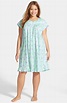 Eileen West 'Lavender Fields' Short Pima Cotton Nightgown (Plus Size ...