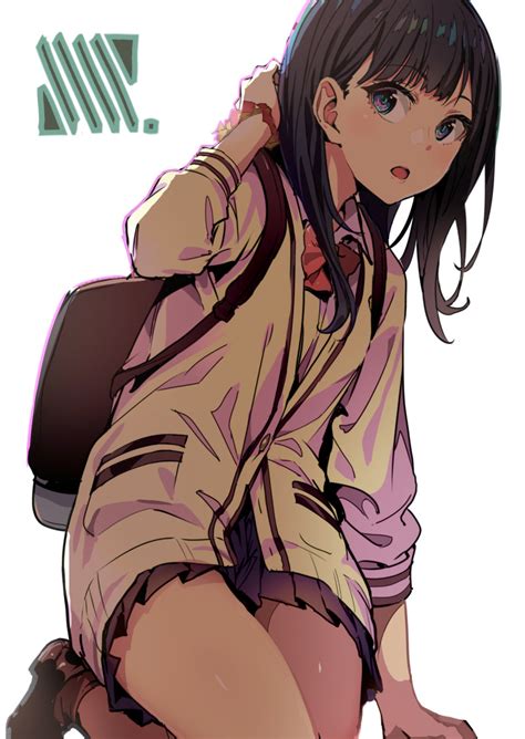 Safebooru 1girl Akechi Shizuku Backpack Bag Bangs Black Hair Black