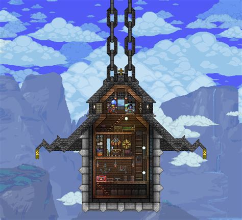 A Hanging House In Terraria Terraria Game Terraria Tips Terraria Castle Terraria House Design