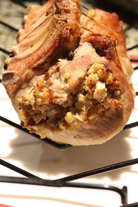 I browned the roast then put it in the crock pot and dumped the minced garlic, you know the stuff in a jar and the rosemary on top of the roast and then cut holes in it a kinda pushed the stuff inside and left. Apple-Stuffing Pork Roast | Slyh in the Kitchen