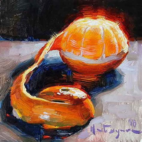 Peeled Clementine By Elena Katsyura Oil 6 In X 6 In Original Fine
