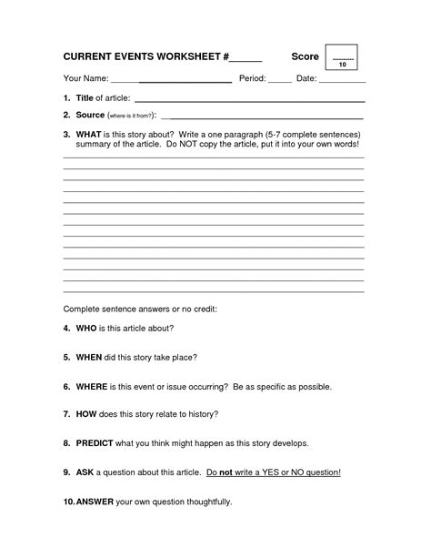 10 Current Events Template For Middle School Perfect Template Ideas