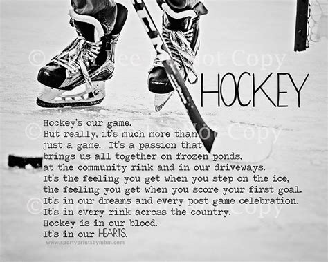 8x10 Hockey In Our Hearts Print Hockey Quotes Hockey Hockey Girls