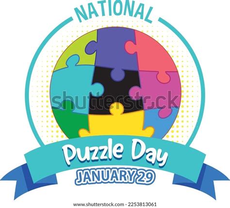 National Puzzle Day Banner Illustration Stock Vector Royalty Free