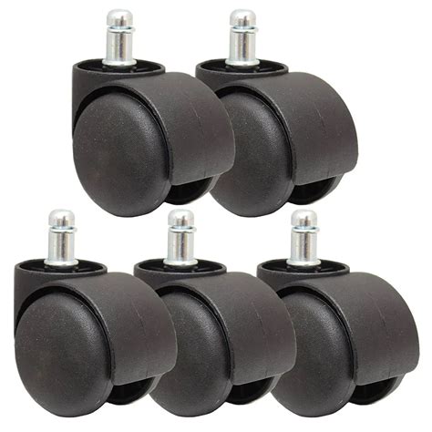 50mm Office Chair Roller Castor Wheels Set Of 5 Black In Casters From