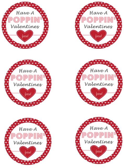 Free Printable Popcorn Happy Valentines Gift Tags Templates
