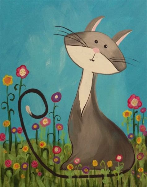 Easy Canvas Painting Ideas For Beginners Cat Painting Canvas