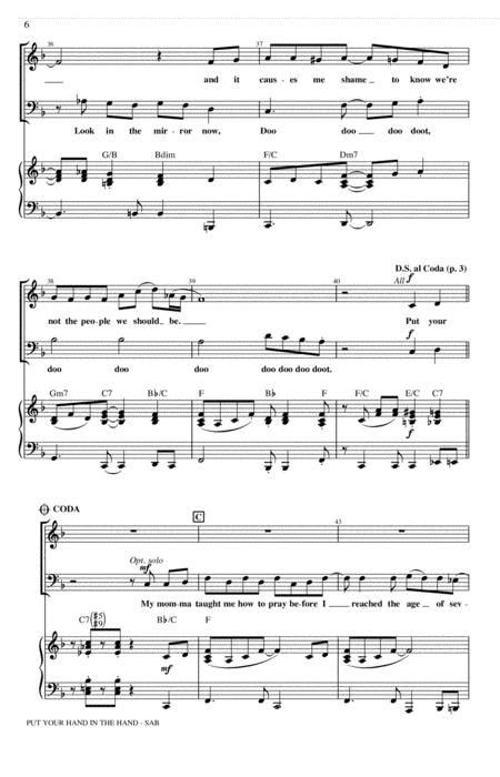 Put Your Hand In The Hand Arr Kirby Shaw By Ocean Digital Sheet