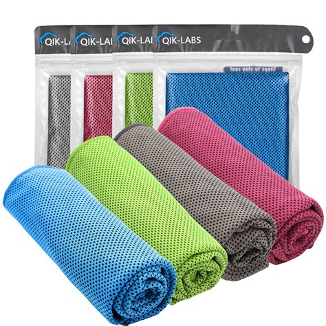 Qik Labs 4 Pack Cooling Towel 40x12 Ice Towel Soft Breathable