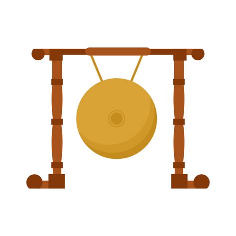 Icono Plano De Vector De Gong Instrumento Tradicional De Gamelan De