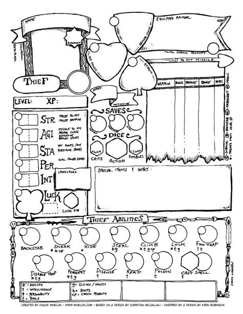 View Topic Dcc Rpg Thief Character Sheet Dnd Character Sheet