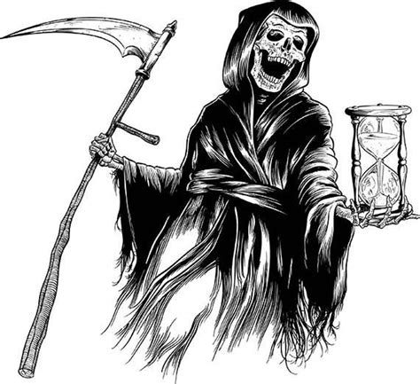 Grim Reaper Skull Death Skeleton Halloween Reaper Etsy
