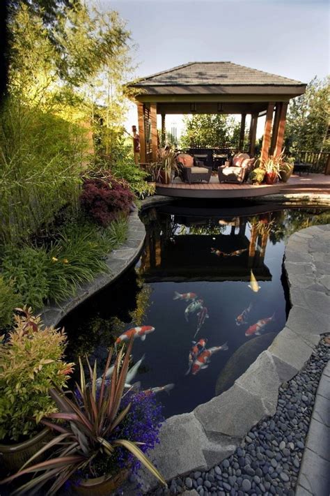 Awesome Fish Pond With Gazebo Designs Ideas Garden Pond Design