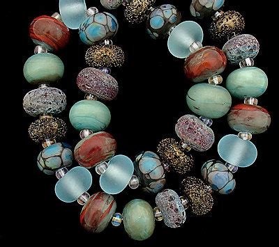Lampwork Beads Patterned Beads Glass Beads Statement Necklace Etsy