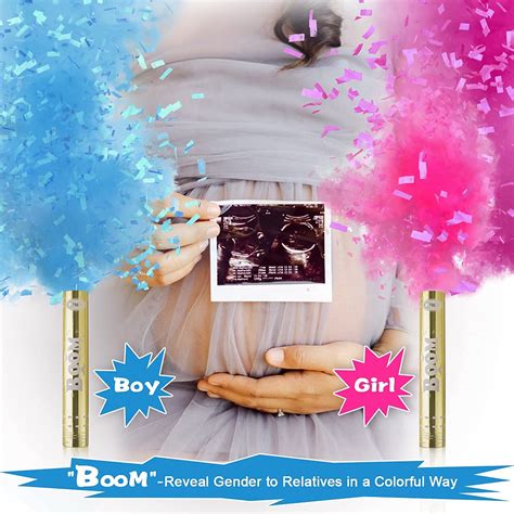 Buy Gender Reveal Confetti Powder Cannon 2 Blue And 2 Pink Baby Shower
