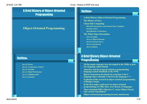 Solution 2 Lec History Of Oop And Java Evolution Of Object Oriented