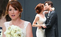 Bridesmaids' star Ellie Kemper kisses groom Michael Koman... as co-star ...