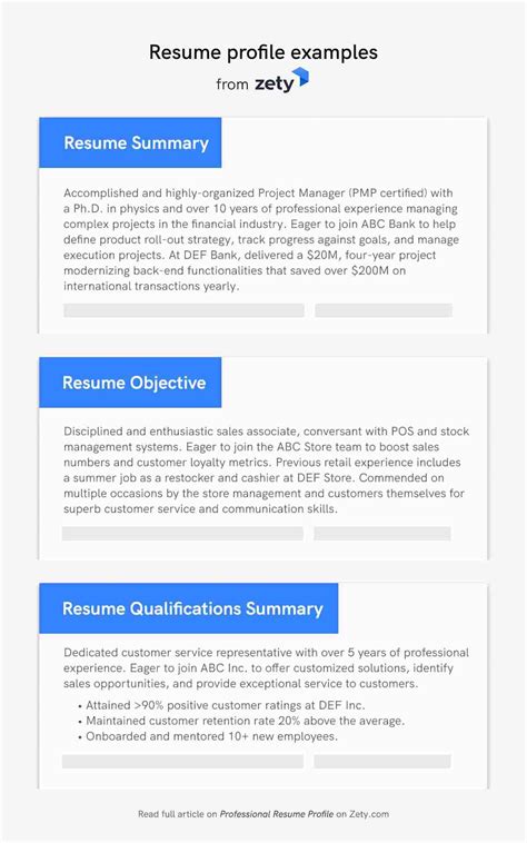 19 Professional Resume Profile Examples And Section Template