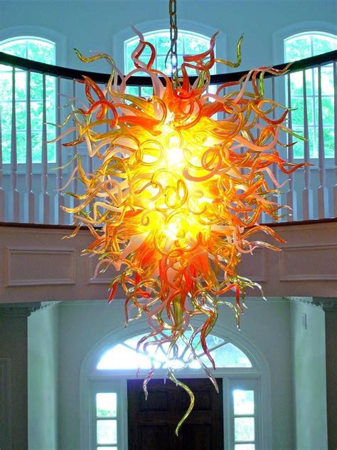 100 Mouth Blown Glass Chandelier Art Glass Pendant Lighting Foyer Hall