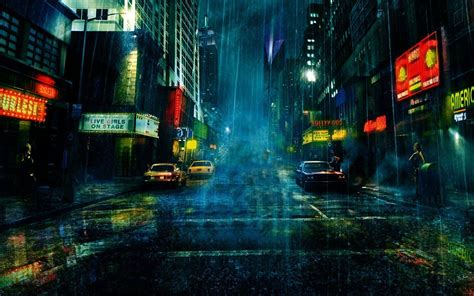 Rainy City At Night Wallpapers Top Free Rainy City At Night Backgrounds Wallpaperaccess