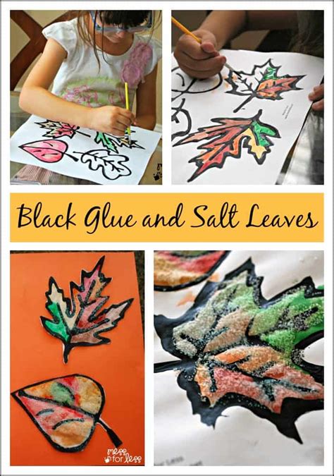 Fall Craft Black Glue And Salt Leaves Mess For Less