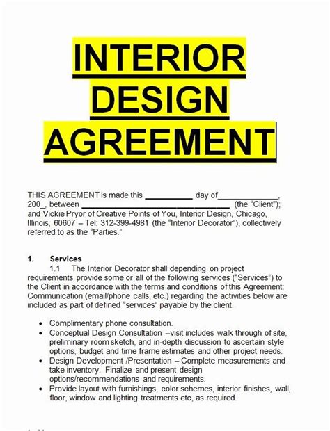 Interior Design Contract Template For 2023 Free Sample Example