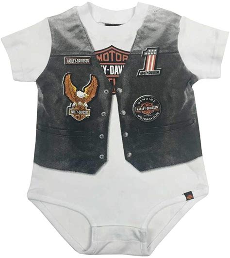 Harley Davidson Baby Boys Printed Biker Vest Newborn Creeper 3050629