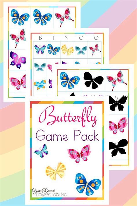 Butterfly Game Pack By Year Round Homeschooling Butterfly Games