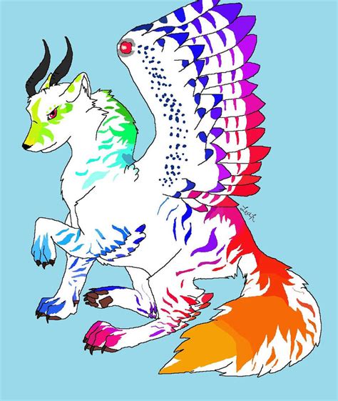 Rainbow Dragon Wolf By Trashboatt On Deviantart