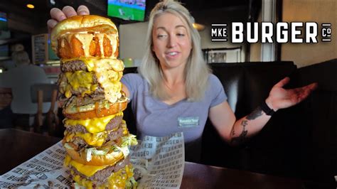 8 Patty Big Milwaukee Cheeseburger Challenge Youtube