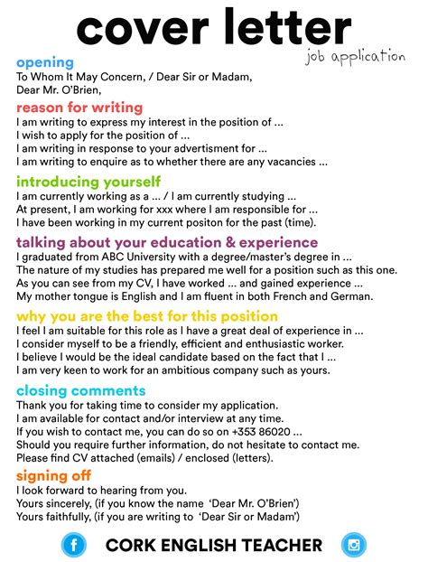 Here's what you'll need in a cover letter for a career change: cover letter - job application | English Language, ESL ...