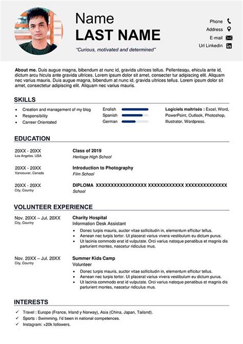 High School Resume Template And Guide Free Download In Word