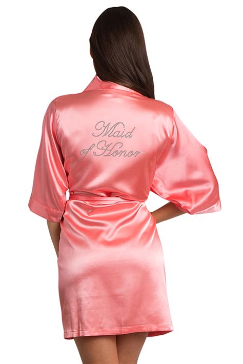 Rhinestone Maid Of Honor Satin Robe Available In 25 Robe Colors Maid Of Honor Satin Robe