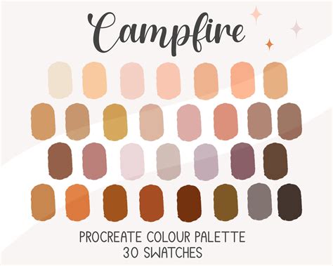 Campfire Procreate Color Palette Ipad Procreate Tools Neutral Warm