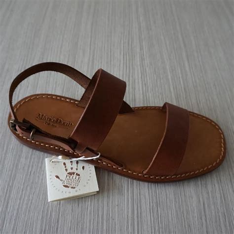 Men Handmade Sandals In Vegetable Tanned Leather Mario Doni Etsy