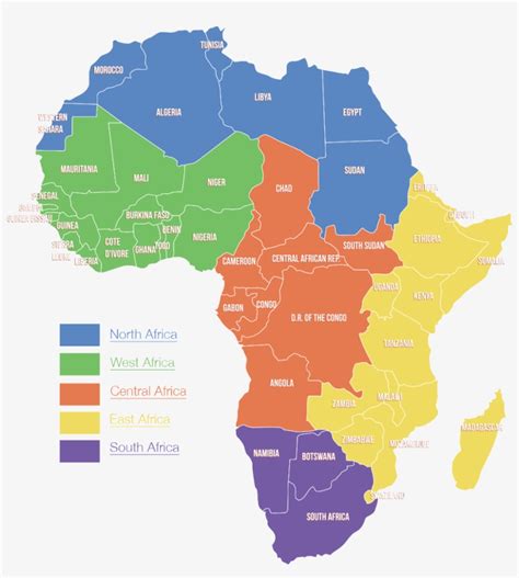 Colorful Map Of Africa Africa Regions Political Map W
