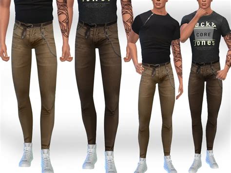 Sims 4 — Male Sims Chain Pants By Saliwa — Male Sims Chain Pants