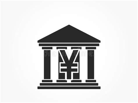 Bank Icon With Japanese Yen Sign Isolated Vector Finance And Banking