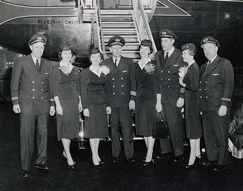 American Airlines Inaugural Flight Crew With Boeing 707 Flagship