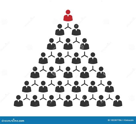 People Pyramid With Team Leader Business Career Pyramid Stock Vector