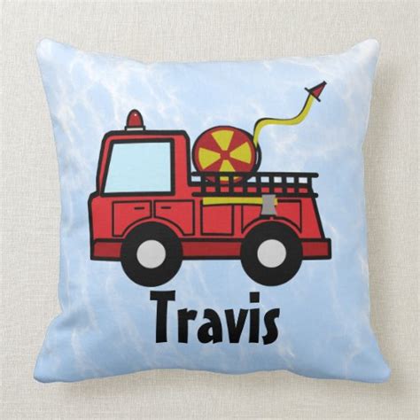 Fire Truck Personalized Throw Pillow Zazzle
