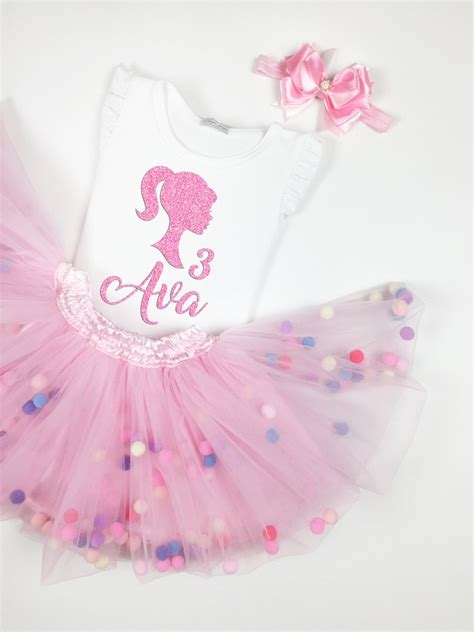Barbie 3rd Birthday Tutu Outfit Barbie Tutu For Baby Girl Etsy