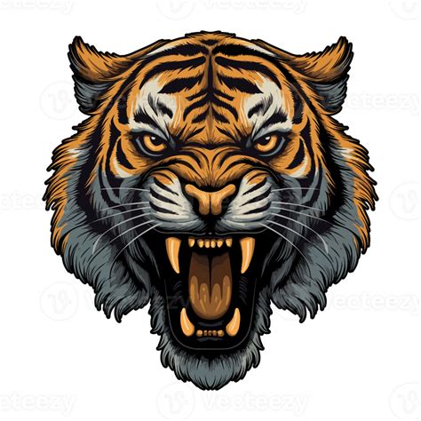 Angry Tiger Head 26911309 Png