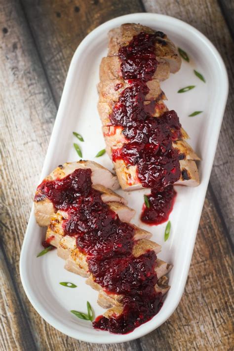 This cut is thick on one end and thin on the other. Pork Tenderloin with Chipotle Cranberry Sauce - The ...